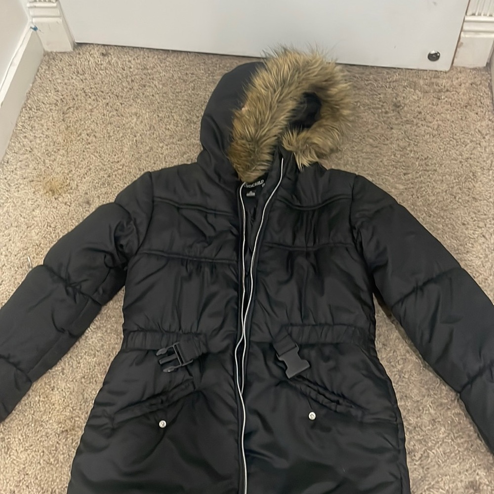 New puffer coat with fur hood.